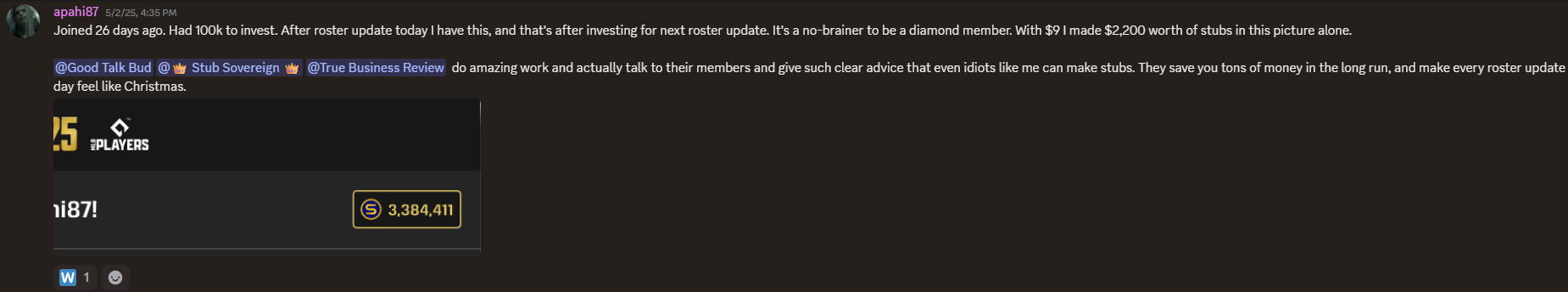 apali87's success story - Joined 26 days ago. Had 100k to invest. After rost